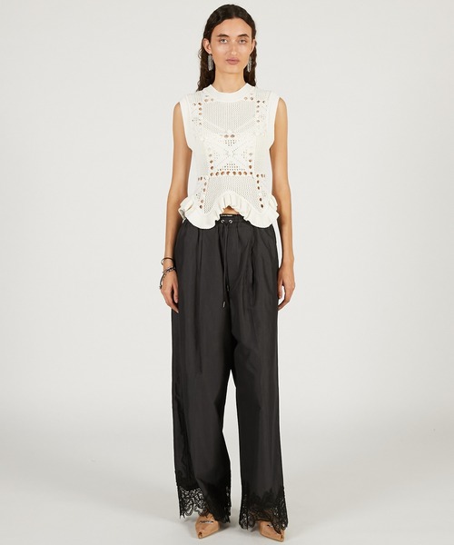 PRANK PROJECT(プランクプロジェクト)の「モチーフパターン2WAYニットベスト / Motif Pattern 2-Way Knit Vest(ベスト・レディース・ブラック/ホワイト/レッド・FREE)」の4枚目の写真