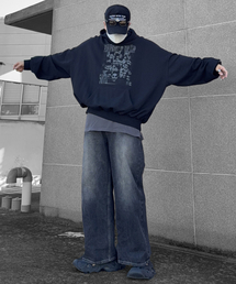 NOTUSUAL（ノットユージュアル）の「ベーシックワイドデニムパンツ_[ブラック]（デニムパンツ）」