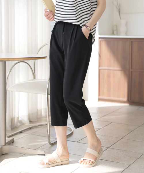 GCLIP(ジクリップ)の「紐調整バンディングスパン8部スラックス(スラックス・レディース・ブラック・SMALL/MEDIUM/LARGE/X-LARGE/XX-LARGE)」の2枚目の写真