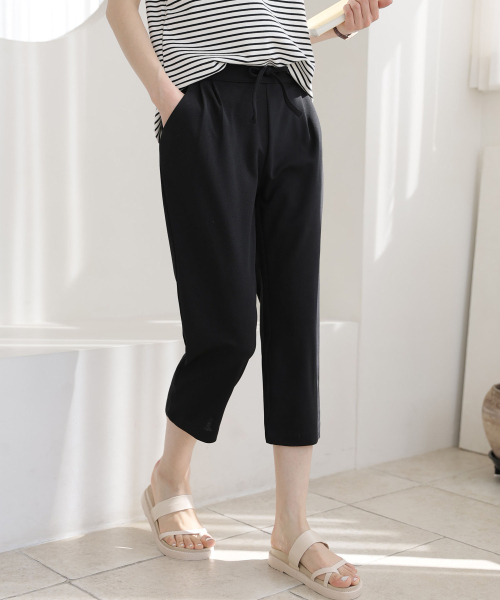 GCLIP(ジクリップ)の「紐調整バンディングスパン8部スラックス(スラックス・レディース・ブラック・SMALL/MEDIUM/LARGE/X-LARGE/XX-LARGE)」の3枚目の写真