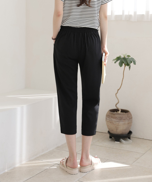 GCLIP(ジクリップ)の「紐調整バンディングスパン8部スラックス(スラックス・レディース・ブラック・SMALL/MEDIUM/LARGE/X-LARGE/XX-LARGE)」の4枚目の写真