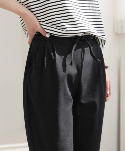 GCLIP(ジクリップ)の「紐調整バンディングスパン8部スラックス(スラックス・レディース・ブラック・SMALL/MEDIUM/LARGE/X-LARGE/XX-LARGE)」の5枚目の写真