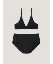 SOOPUI（スープイ）の「[SET] Triangle Soft Bamboo Bra & Panties - Black（ブラ&ショーツ）」