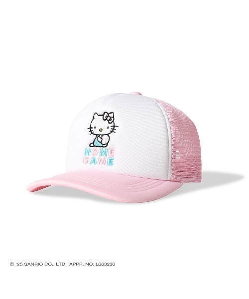 sanrio（サンリオ）の「サンリオキャラクターズ × ホームゲーム [HOMEGAME] - ハローキティー メッシュキャップ  [HELLO KITTY MESH CAP PINK HG251406]（キャップ・レディース・ピンク・FREE）」の2枚目の写真