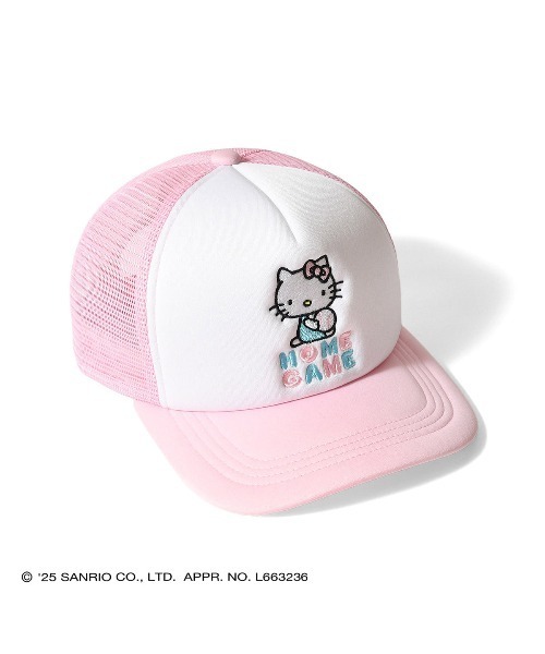 sanrio（サンリオ）の「サンリオキャラクターズ × ホームゲーム [HOMEGAME] - ハローキティー メッシュキャップ  [HELLO KITTY MESH CAP PINK HG251406]（キャップ・レディース・ピンク・FREE）」の4枚目の写真