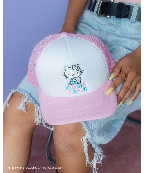 sanrio（サンリオ）の「サンリオキャラクターズ × ホームゲーム [HOMEGAME] - ハローキティー メッシュキャップ  [HELLO KITTY MESH CAP PINK HG251406]（キャップ・レディース・ピンク・FREE）」の11枚目の写真