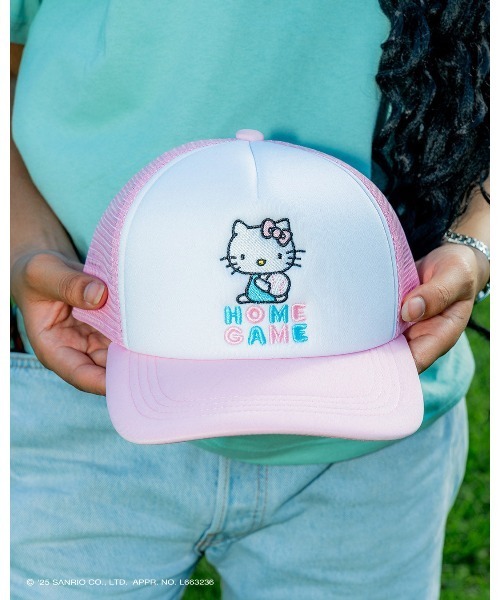 sanrio（サンリオ）の「サンリオキャラクターズ × ホームゲーム [HOMEGAME] - ハローキティー メッシュキャップ  [HELLO KITTY MESH CAP PINK HG251406]（キャップ・レディース・ピンク・FREE）」の12枚目の写真