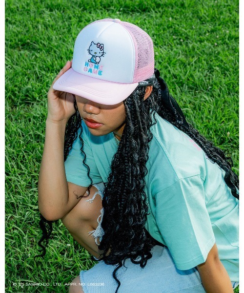 sanrio（サンリオ）の「サンリオキャラクターズ × ホームゲーム [HOMEGAME] - ハローキティー メッシュキャップ  [HELLO KITTY MESH CAP PINK HG251406]（キャップ・レディース・ピンク・FREE）」の13枚目の写真