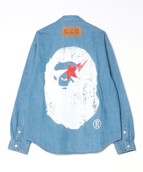 A BATHING APE(アベイシングエイプ)の「APE HEAD RELAXED FIT DENIM SHIRTS(シャツ/ブラウス・メンズ・ライトインディゴブルー・LARGE/MEDIUM/X-LARGE/XX-LARGE/SMALL)」の6枚目の写真