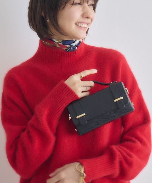 KATHARINE ROSS（キャサリンロス）の「【KATHARINE ROSS】【MILLELA FIRENZE】箱型ミニショルダー（ショルダーバッグ・レディース・モカ/ブラック・MEDIUM）」の2枚目の写真