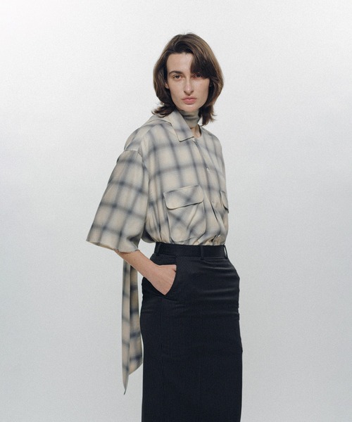 KEISUKEYOSHIDA（ケイスケヨシダ）の「Imitation Long Collar Shirt（シャツ/ブラウス・レディース・ホワイト/ブラック・S/M）」の6枚目の写真