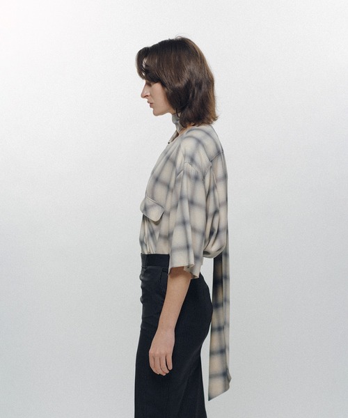 KEISUKEYOSHIDA（ケイスケヨシダ）の「Imitation Long Collar Shirt（シャツ/ブラウス・レディース・ホワイト/ブラック・S/M）」の5枚目の写真