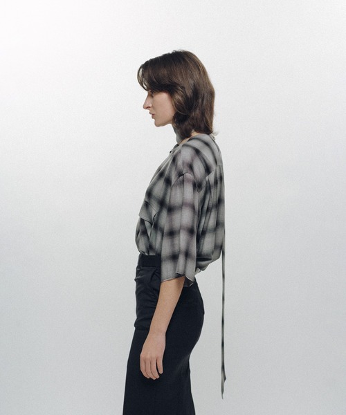 KEISUKEYOSHIDA（ケイスケヨシダ）の「Imitation Long Collar Shirt（シャツ/ブラウス・レディース・ホワイト/ブラック・S/M）」の9枚目の写真