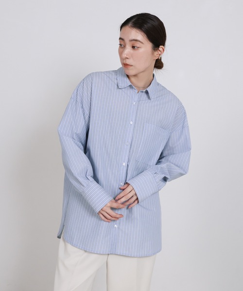 select MOCA(セレクトモカ)の「【選べる】アソートオーバーサイズシャツ(シャツ/ブラウス・レディース・ベージュ系その他/ブルー系その他/ブルー/オフホワイト/ピンク系その他・FREE)」の4枚目の写真