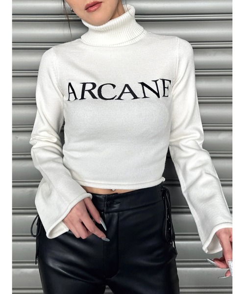 EGOIST(エゴイスト)の「ARCANEニットトップス(ニット/セーター・レディース・ホワイト/ボルドー/ブラック・FREE)」の2枚目の写真