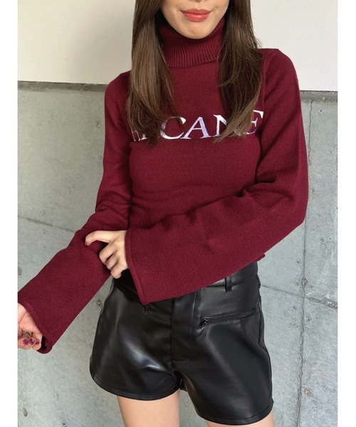 EGOIST(エゴイスト)の「ARCANEニットトップス(ニット/セーター・レディース・ホワイト/ボルドー/ブラック・FREE)」の3枚目の写真