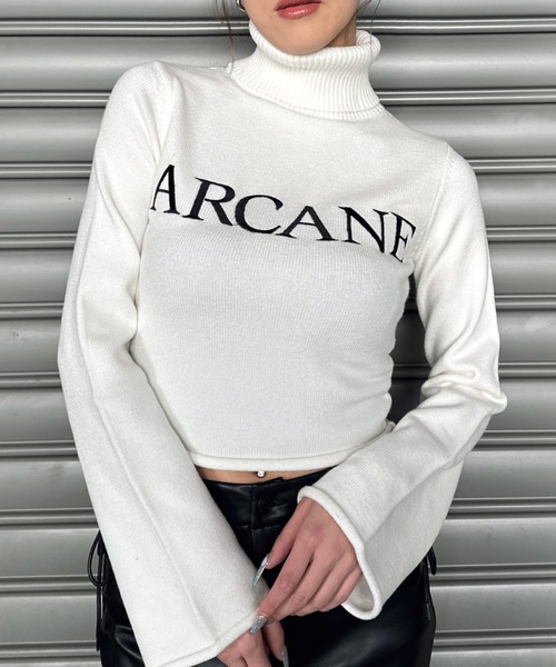 EGOIST(エゴイスト)の「ARCANEニットトップス(ニット/セーター・レディース・ホワイト/ボルドー/ブラック・FREE)」の8枚目の写真