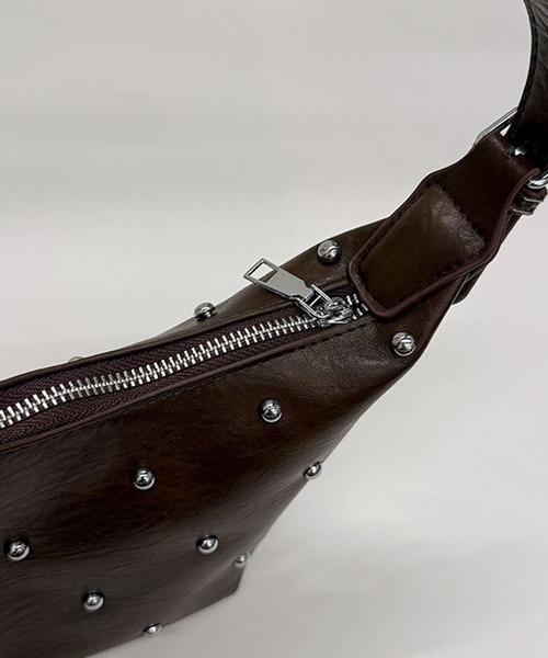 HALEY PESCA（ヘーリーペスカ）の「HALEY PESCA/2way スタッズショルダー　ハンドバッグ（ショルダーバッグ・レディース・ブラウン/ホワイト/ブラック・FREE）」の12枚目の写真