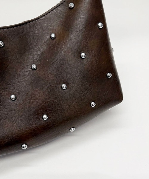 HALEY PESCA（ヘーリーペスカ）の「HALEY PESCA/2way スタッズショルダー　ハンドバッグ（ショルダーバッグ・レディース・ブラウン/ホワイト/ブラック・FREE）」の9枚目の写真