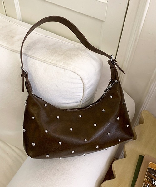 HALEY PESCA（ヘーリーペスカ）の「HALEY PESCA/2way スタッズショルダー　ハンドバッグ（ショルダーバッグ・レディース・ブラウン/ホワイト/ブラック・FREE）」の10枚目の写真