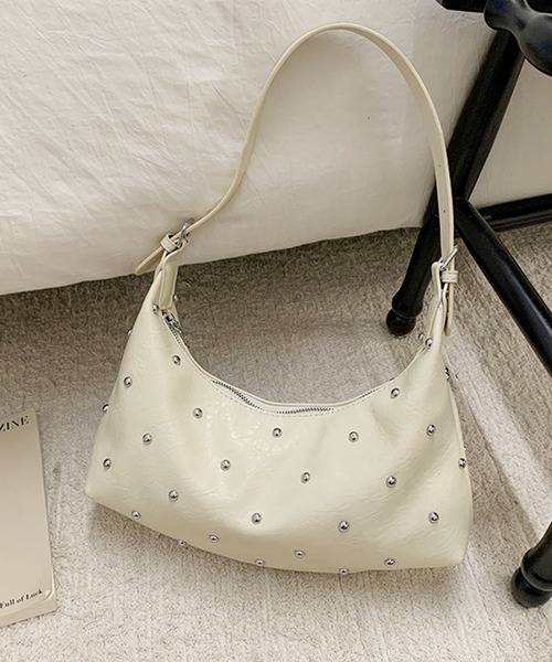 HALEY PESCA（ヘーリーペスカ）の「HALEY PESCA/2way スタッズショルダー　ハンドバッグ（ショルダーバッグ・レディース・ブラウン/ホワイト/ブラック・FREE）」の4枚目の写真