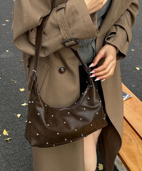 HALEY PESCA（ヘーリーペスカ）の「HALEY PESCA/2way スタッズショルダー　ハンドバッグ（ショルダーバッグ・レディース・ブラウン/ホワイト/ブラック・FREE）」の18枚目の写真