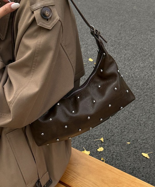 HALEY PESCA（ヘーリーペスカ）の「HALEY PESCA/2way スタッズショルダー　ハンドバッグ（ショルダーバッグ・レディース・ブラウン/ホワイト/ブラック・FREE）」の14枚目の写真