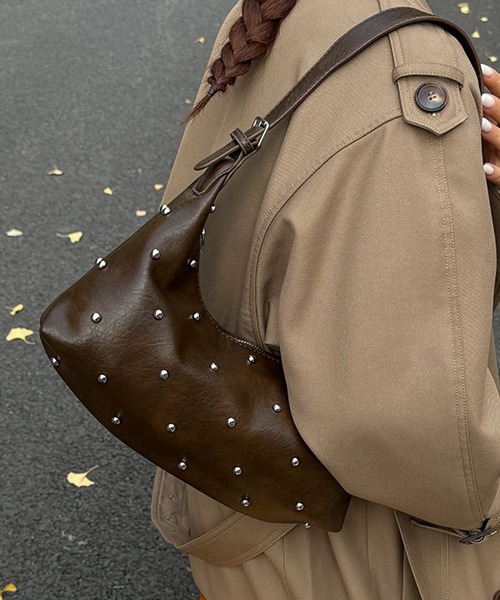 HALEY PESCA（ヘーリーペスカ）の「HALEY PESCA/2way スタッズショルダー　ハンドバッグ（ショルダーバッグ・レディース・ブラウン/ホワイト/ブラック・FREE）」の15枚目の写真