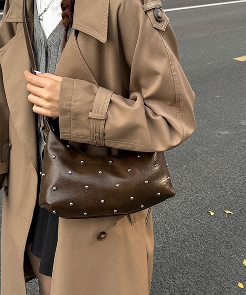 HALEY PESCA（ヘーリーペスカ）の「HALEY PESCA/2way スタッズショルダー　ハンドバッグ（ショルダーバッグ・レディース・ブラウン/ホワイト/ブラック・FREE）」の16枚目の写真