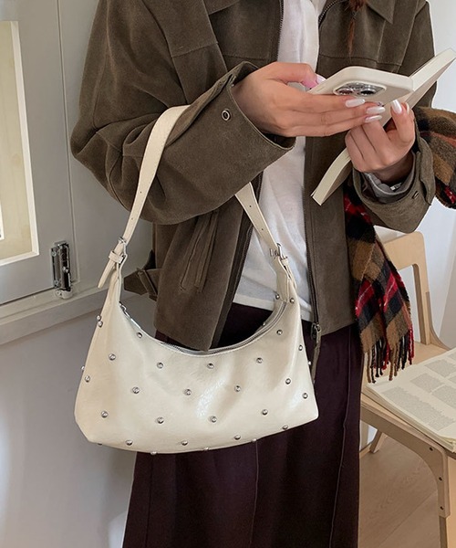 HALEY PESCA（ヘーリーペスカ）の「HALEY PESCA/2way スタッズショルダー　ハンドバッグ（ショルダーバッグ・レディース・ブラウン/ホワイト/ブラック・FREE）」の7枚目の写真