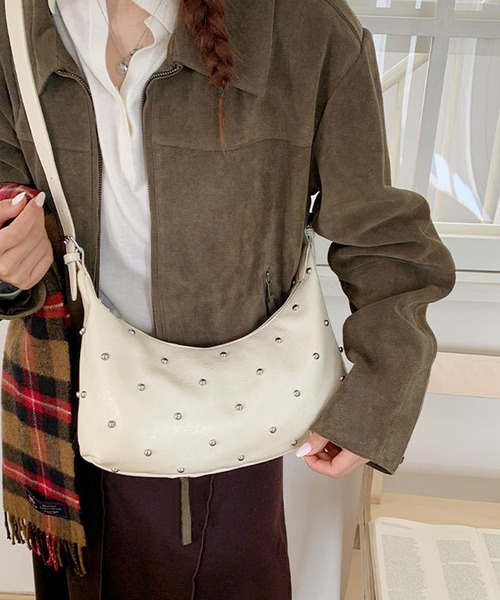 HALEY PESCA（ヘーリーペスカ）の「HALEY PESCA/2way スタッズショルダー　ハンドバッグ（ショルダーバッグ・レディース・ブラウン/ホワイト/ブラック・FREE）」の8枚目の写真