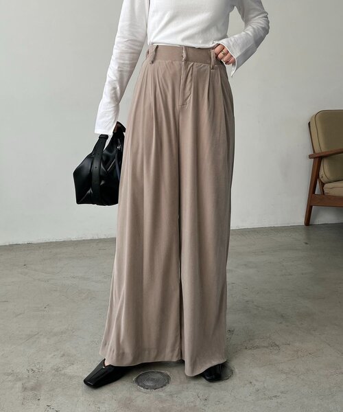 CAPRICIEUX LE'MAGE（カプリシューレマージュ）の「ベロアワイドパンツ（その他パンツ・レディース・チャコールグレー/グレイッシュベージュ・38/36）」の21枚目の写真
