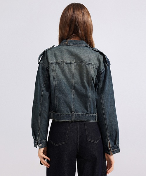 &soiree(アンドソワレ)の「デニムライダースジャケット(ライダースジャケット・レディース・インディゴブルー・SMALL/MEDIUM/LARGE/X-LARGE)」の4枚目の写真