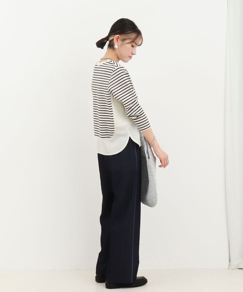 NOLLEY’S(ノーリーズ)の「ポンチローマ切替プルオーバーカットソー(Tシャツ/カットソー・レディース・オフホワイト/チャコールグレー/ネイビー/ホワイト系その他・38)」の17枚目の写真