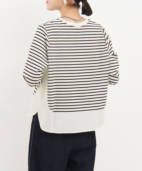 NOLLEY’S(ノーリーズ)の「ポンチローマ切替プルオーバーカットソー(Tシャツ/カットソー・レディース・オフホワイト/チャコールグレー/ネイビー/ホワイト系その他・38)」の14枚目の写真