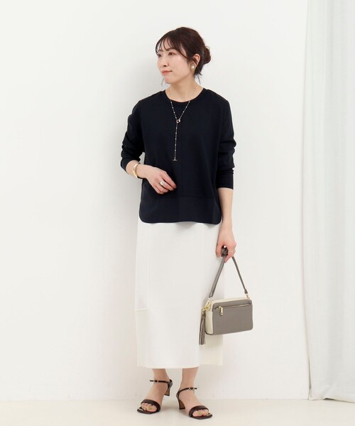 NOLLEY’S(ノーリーズ)の「ポンチローマ切替プルオーバーカットソー(Tシャツ/カットソー・レディース・オフホワイト/チャコールグレー/ネイビー/ホワイト系その他・38)」の13枚目の写真