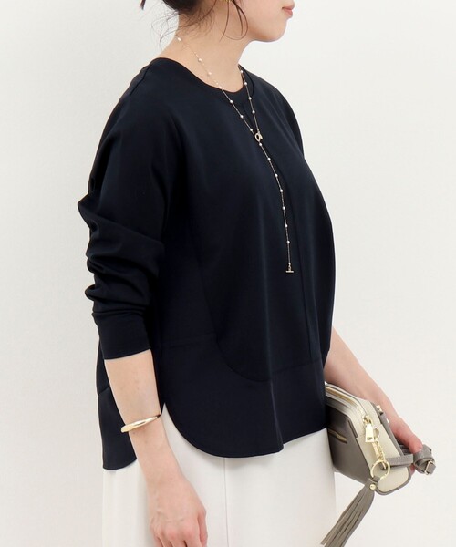 NOLLEY’S(ノーリーズ)の「ポンチローマ切替プルオーバーカットソー(Tシャツ/カットソー・レディース・オフホワイト/チャコールグレー/ネイビー/ホワイト系その他・38)」の11枚目の写真