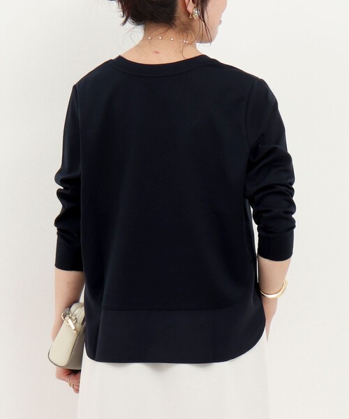 NOLLEY’S(ノーリーズ)の「ポンチローマ切替プルオーバーカットソー(Tシャツ/カットソー・レディース・オフホワイト/チャコールグレー/ネイビー/ホワイト系その他・38)」の9枚目の写真