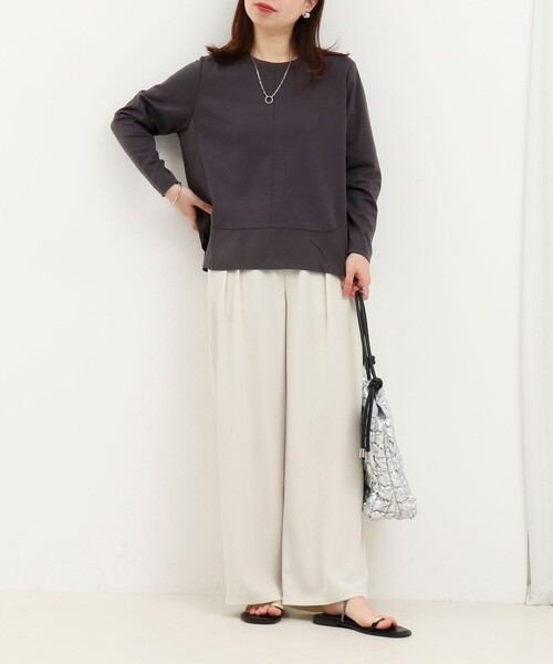 NOLLEY’S(ノーリーズ)の「ポンチローマ切替プルオーバーカットソー(Tシャツ/カットソー・レディース・オフホワイト/チャコールグレー/ネイビー/ホワイト系その他・38)」の20枚目の写真