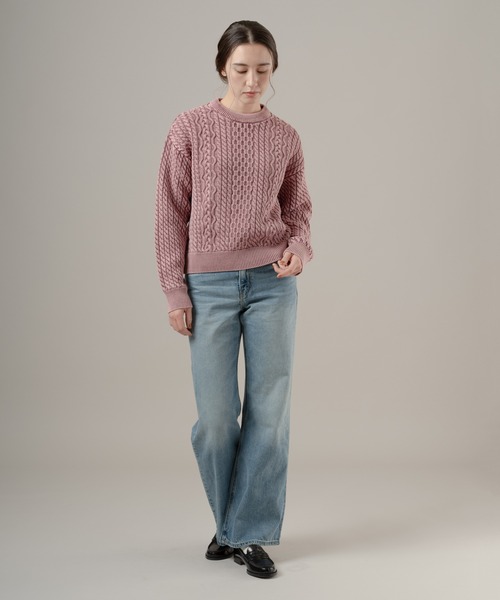 Levi's(リーバイス)の「Levi's/リーバイス LEILAH ケーブルクルーネックセーター(ニット/セーター・レディース・ピンク・XS/S/M)」の5枚目の写真
