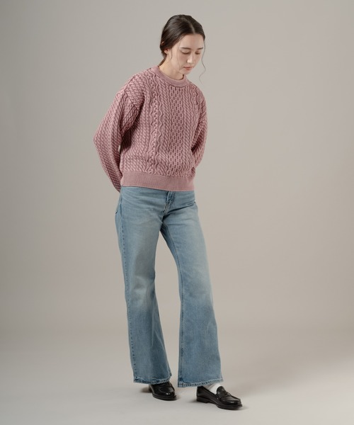 Levi's(リーバイス)の「Levi's/リーバイス LEILAH ケーブルクルーネックセーター(ニット/セーター・レディース・ピンク・XS/S/M)」の6枚目の写真
