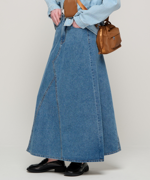 ROIDESROIS（ロワデロワ）の「マキシデニムロングスカート(ブルー)（スカート・レディース・その他・S/M/L）」の5枚目の写真