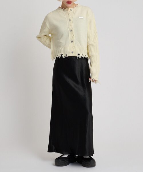 w closet（ダブルクローゼット）の「プレートダメージカーディガン（カーディガン/ボレロ・レディース・イエロー/レッド/チャコールグレー/ブルー/アイボリー・FREE）」の13枚目の写真