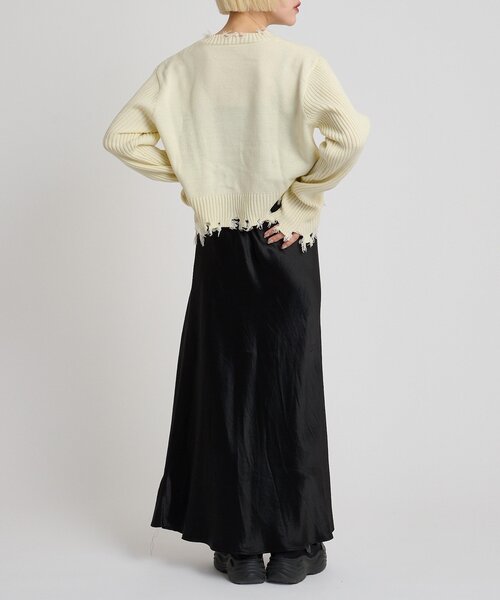 w closet（ダブルクローゼット）の「プレートダメージカーディガン（カーディガン/ボレロ・レディース・イエロー/レッド/チャコールグレー/ブルー/アイボリー・FREE）」の14枚目の写真