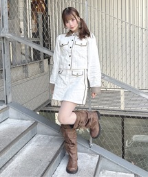 パイピングデニムスカート