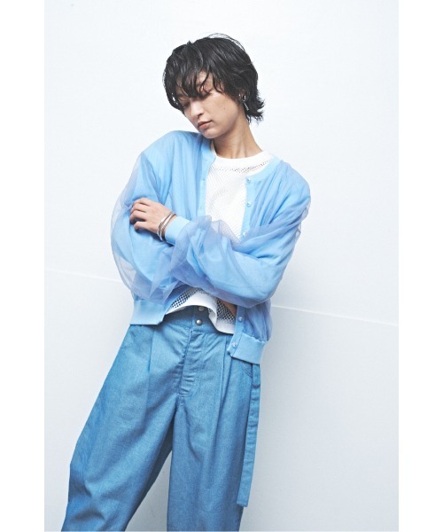 MUUNAA(ムウナ)の「メッシュレースベスト(ベスト・レディース・ホワイト/ブラック・F)」の7枚目の写真