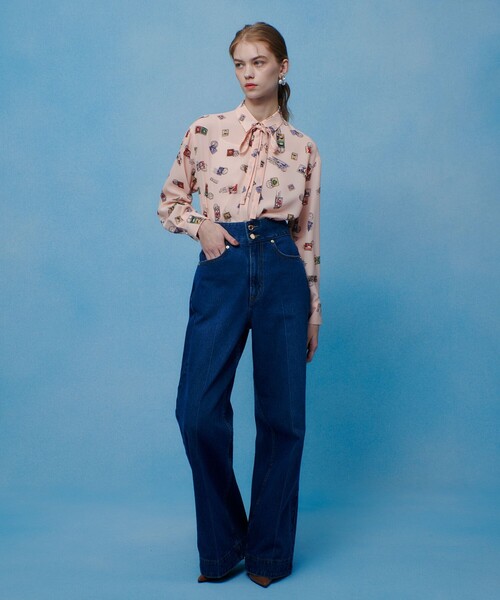 LOULOU WILLOUGHBY(ルルウィルビー)の「【LOULOU WILLOUGHBY】レタープリントシャツブラウス(シャツ/ブラウス・レディース・ピンク/ネイビー・2)」の8枚目の写真