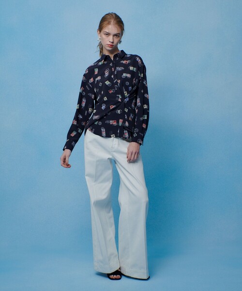 LOULOU WILLOUGHBY(ルルウィルビー)の「【LOULOU WILLOUGHBY】レタープリントシャツブラウス(シャツ/ブラウス・レディース・ピンク/ネイビー・2)」の20枚目の写真