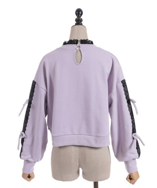 axes femme POETIQUE(アクシーズファムポエティック)の「レース使いビジュースウェット(Tシャツ/カットソー・レディース・ラベンダー/ピンク/ブラック・MEDIUM)」の19枚目の写真