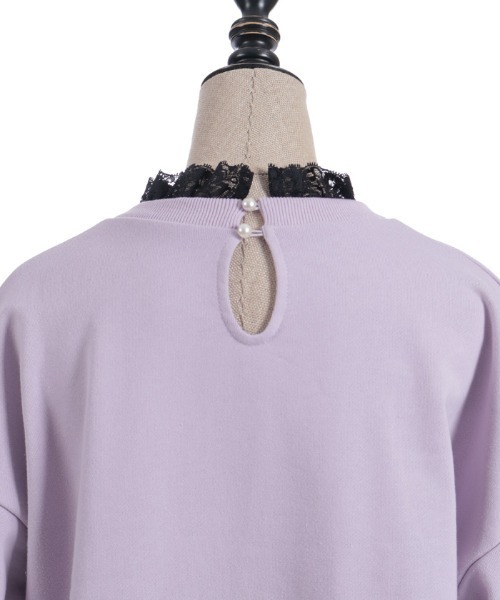 axes femme POETIQUE(アクシーズファムポエティック)の「レース使いビジュースウェット(Tシャツ/カットソー・レディース・ラベンダー/ピンク/ブラック・MEDIUM)」の21枚目の写真